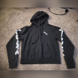 Obey Black Hoodie with White Floral Sleeves